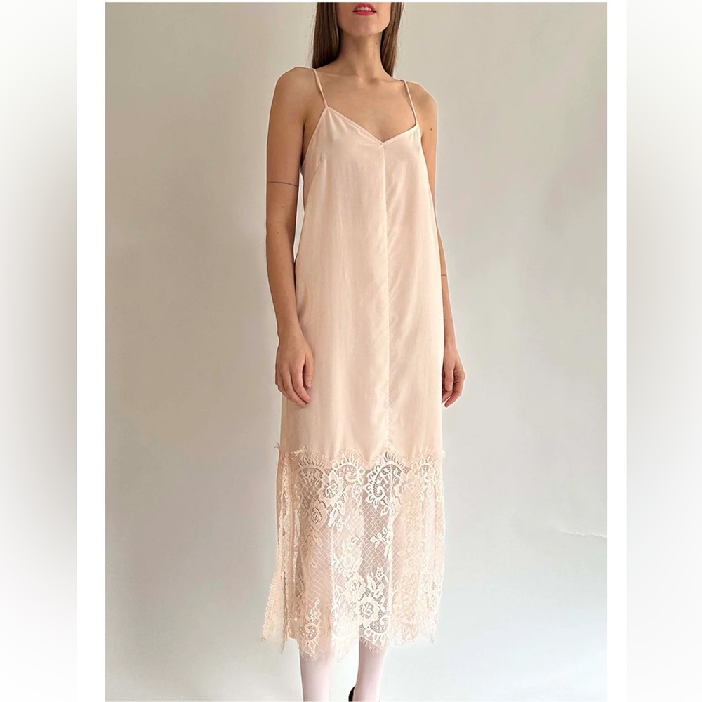 MR LARKIN MERCI SLIP DRESS, PALE PEACH S